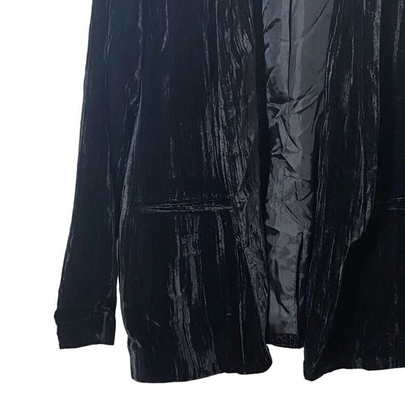 APT. 9 Velvet Boyfriend Blazer Large Black Crushed Velvet Jacket - Picture 6 of 10